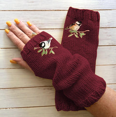 Offene Fingerhandschuhe, gestrickt, warm, Halbfinger
