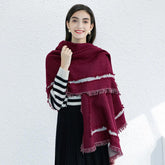 Bufanda de cachemira 100 % lana de lujo, poncho y pashmina para mujer