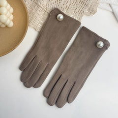 Guantes de ciclismo con dedos separados, cálidos, acolchados y gruesos para mujer
