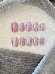 Lila Fantasy Magic Mirror Laser Wear Nagelaufkleber