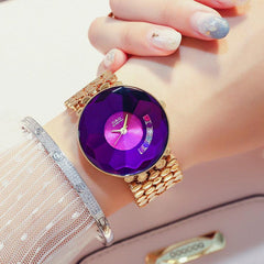 Reloj de acero inoxidable galvanizado de cuarzo, belleza europea.