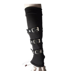 Pulsera personalizada con decoración ajustable, negra, larga, para dedos con fugas