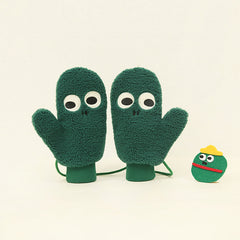 Handschuhe mit Neckholder und Fingern zum Warmhalten und Kalthalten und Samt