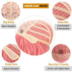 Peluca de estilo europeo y americano con ondas de agua, cabello corto y rizado.