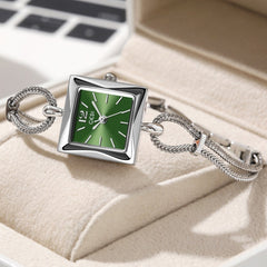 Reloj de pulsera de aleación con placa cuadrada pequeña, sencillo y de alta calidad, estilo antiguo.