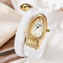 Snake Watch Quartz Watch Diamond Leather Strap