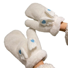 Guantes con alas móviles de estilo coreano para mujer, otoño e invierno.