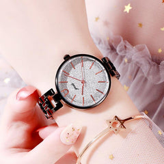 Reloj GEDI Starry Watch con cinturón de acero para estudiantes, reloj de estilo sencillo con el mismo diseño de celebridades de Internet