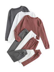 Conjunto de estar por casa con top y pantalón de punto liso