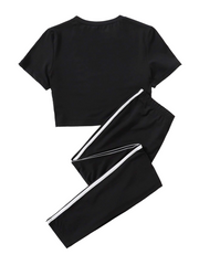 Conjunto de salón lateral a rayas