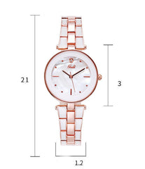 Reloj de señora estilo coreano estudiante cuarzo blanco
