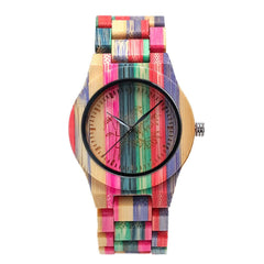 Reloj de cuarzo de madera de bambú de color ocio