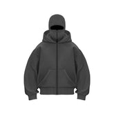 Winddichte Outdoorjacke mit verstellbarer Sturmhaube und Reißverschlusstaschen