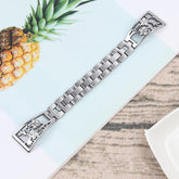 Correa de reloj desmontable con media pulsera de diamantes engastados en ciruela