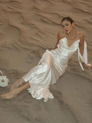 Ribbon Silk Sling Backless Long Dresses