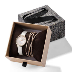 Reloj Exquisito Cajón Caja Pulsera de Cristal Reloj Conjunto Fuente