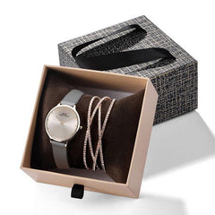 Reloj Exquisito Cajón Caja Pulsera de Cristal Reloj Conjunto Fuente