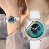 Wasserdichte Armbanduhr mit Federzifferblatt und Gürtel