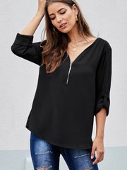 Blusa de primavera con cremallera
