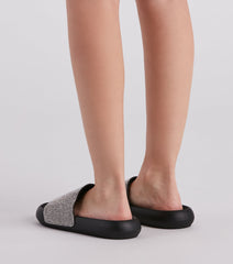 Luxe Lounge Rhinestone Strap Slides