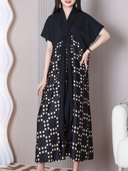 Time Will Come V-neck Short Sleeves A-line Dress