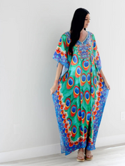 Pure Soul – Kaftankleid aus Polyester mit V-Ausschnitt