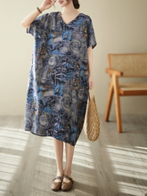 Vestido midi de algodón con cuello en V Love Yourself