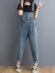 Look Good – Kurz geschnittene Denim-Latzhose mit hoher Taille