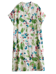 Vestido caftán playero con estampado de serenata al atardecer