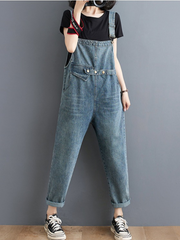 Look Good – Kurz geschnittene Denim-Latzhose mit hoher Taille