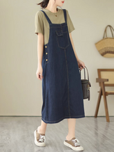 Never Loose Hope – Lockeres Salopette-Kleid mit Rundhalsausschnitt