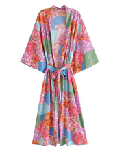 Drucken langer Gürtel stilvolles Kimono-Cardigan-Jackenkleid