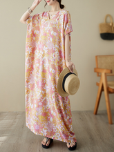 Vestido caftán floral con cuello en V de algodón Dream Girl