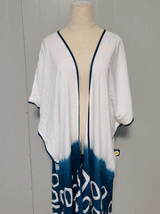 Geschenk Kimono Halbdruck Weiß Farbe Polyester Lange Länge Kleid Kimono