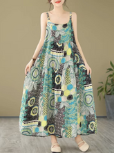 Vestido elegante y holgado de corte A de algodón todo en uno