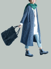 Damen Strickjacke Mittellang Mode Langarm Lockerer und Dünner Mantel