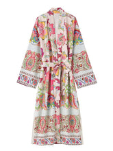 Nachtwäsche – Mehrfarbiger Kimono-Staubmantel mit Blumenmuster