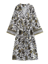 Chaqueta kimono de manga corta con cuello en V Live The Moment