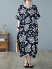 All-in-One-Kaftankleid aus Polyester mit Rundhalsausschnitt