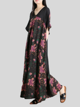 Vestido de corte A con cuello redondo y vibraciones de medianoche