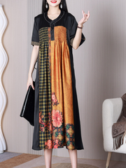 Vestido Nature Love de corte A con escote en V y cintura media