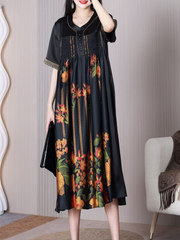 Vestido Nature Love de corte A con escote en V y cintura media