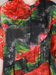 Vestido acampanado de manga corta y cuello alto de Game of Time