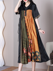 Vestido Nature Love de corte A con escote en V y cintura media