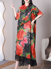 Vestido acampanado de manga corta y cuello alto de Game of Time