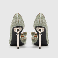 Pointed Evening Pumps High Green