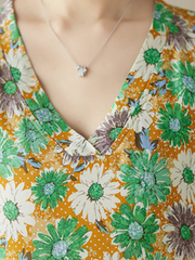 Take My Soul – Kaftankleid aus Baumwolle im Bohemian-Stil mit Blumenmuster