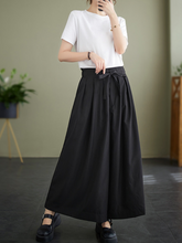 Keep Your Dream Save – Baumwollhose mit hoher Taille und weitem Bein