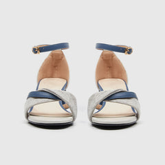 Ankle Strap Heeled Sandals Blue