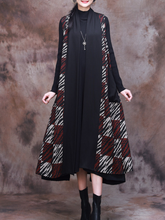 Cárdigan largo con estampado de cuadros y confort moderno